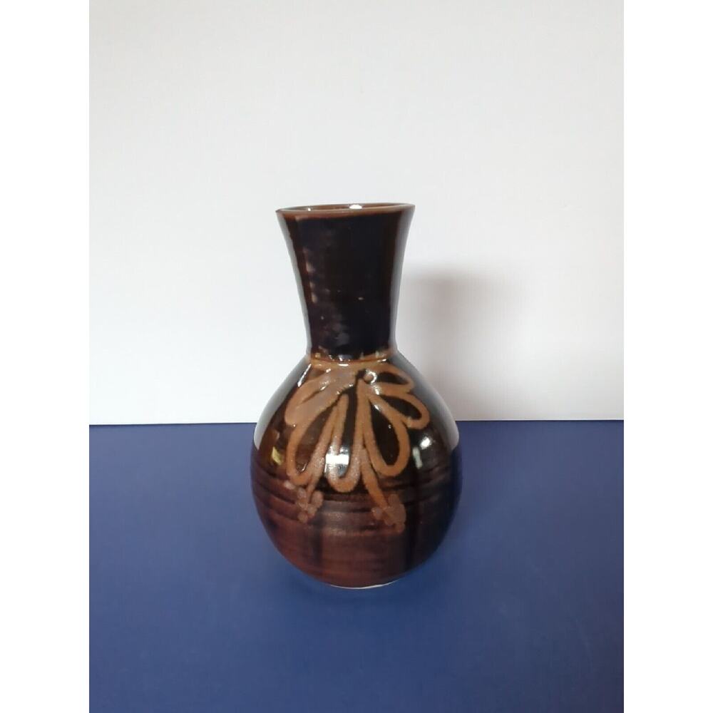 Vintage Stoneware Vase 8" Brown Earth, Marcus Daniels Gulson Goulburn Pottery